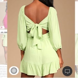A5 - 274 Lulus Light green open tie back romper